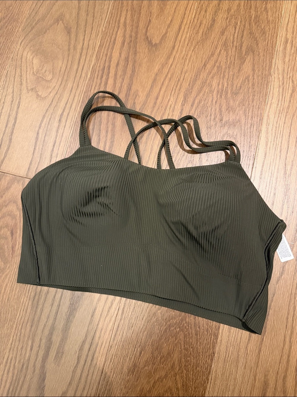 lululemon athletica Ribbed Strappy Longline Bralette - Olive Green